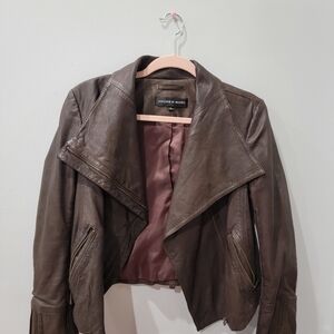 Andrew Marc Dark Brown Leather Jacket
